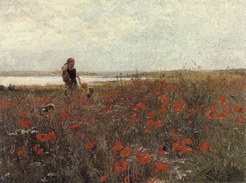 John Leslie Breck The Poppies France oil painting art